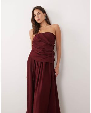 ASOS Drape Front Bandeau Midi Dress - Purple