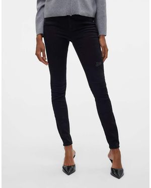 Vero Moda Vaqueros Negros De Corte Pitillo De - Azul