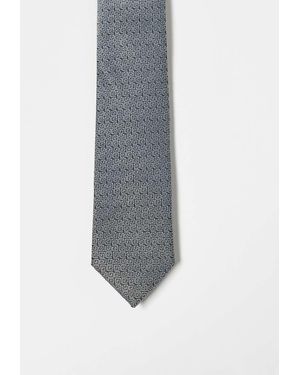 ASOS Corbata Negra Con Patrón De Grecas De - Gris