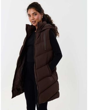 Threadbare Longline Padded Gilet - Blue
