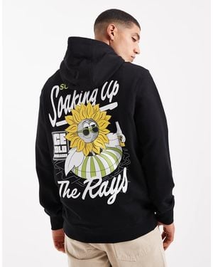 Lyle & Scott Mid Layers Sunnies Pool Bar Graphic Pullover Hoodie - Black