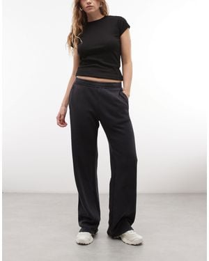 Weekday Set Wide Leg Sweatpants With Lucky Graphic - Black
