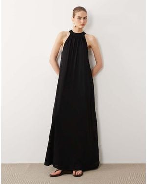 ASOS Tie Detail Trapeze Mesh Dress - Black