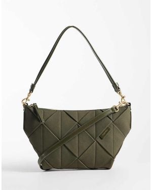 Calvin Klein Woven Suede Shoulder Bag With Cross-body - Grey