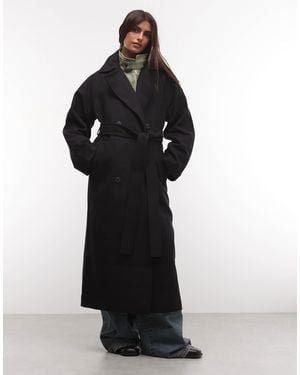 Weekday – kia – oversize-mantel aus wollmix - Schwarz