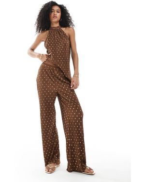 Vero Moda – plissee-hose - Braun