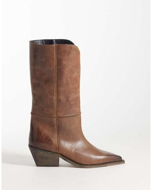 ASOS Cael Premium Clean Western Pull On Boot - Brown