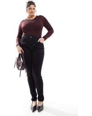 Yours High Waisted Skinny Jeans - Black