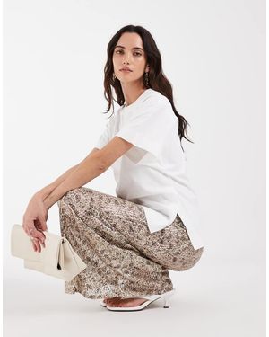 Motel Vanessa Maxi Sequin Skirt - White