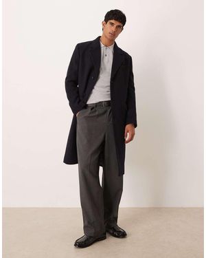 Mango Wool Mix Long Line Coat - Black