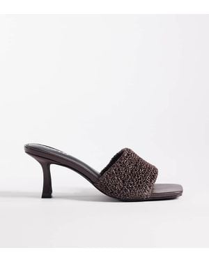 Raid Wide Fit Caprice Kitten Heel Sandals - Brown