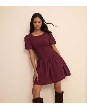 Nobody's Child Petite Shirred Bodice Puff Sleeve Mini Dress