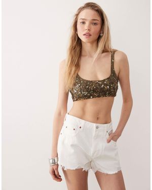 Miss Selfridge – hochwertiges bh-strandoberteil - Grün