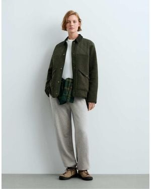 Oysho Combined Faux-shearling Jacket - Green
