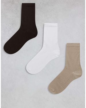 ASOS 3 Pack Cotton Rich Socks - White
