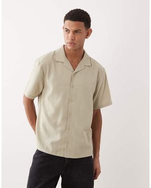 New Look Linen Look Boxy Shirt - Natural