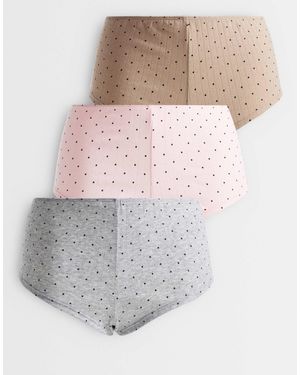 ASOS – 3er-pack boyshorts aus pointelle - Grau