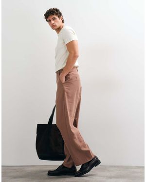 ASOS Wide Leg Tuxedo Suit Trousers - White