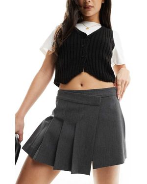Mango Falda Pantalón De Sastre Con Cinturilla Cruzada De - Negro