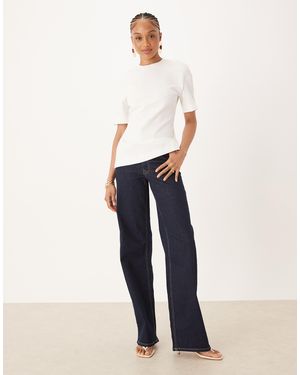 JDY Tall High Waist Wide Leg Jeans - White