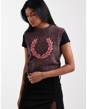 Fred Perry Marl Sweater - Red