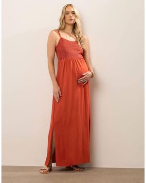 Long Tall Sally Maternity Crochet Bust Maxi Dress - Orange