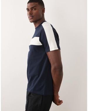 ASOS Heavyweight Regular Fit T-shirt With Contrast Panels - Blue