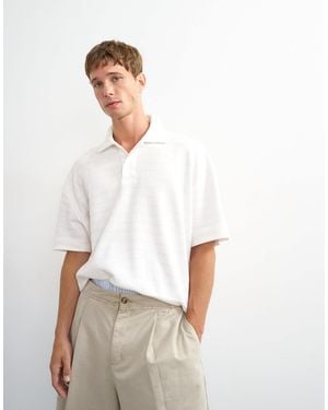 TOPMAN – kastiges, strukturiertes jersey-polohemd - Weiß