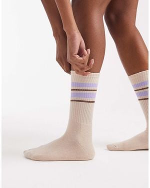 Vero Moda Ribbed Sports Socks - White