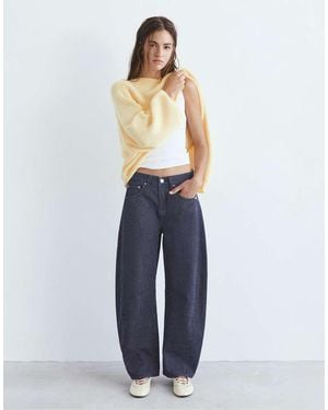 Pull&Bear Striped Balloon Jeans - Blue