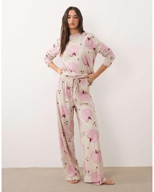 ASOS Long Sleeve Pyjama Set - Pink