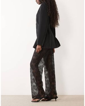 ASOS Wide Leg Lace Trousers - Black