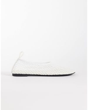 ARKET Mesh Square Toe Ballerina Flats - White