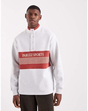 Parlez Sudadera Y Naranja Con Logo, Diseño Color Block Y Tapeta Corta De Botones De - Blanco