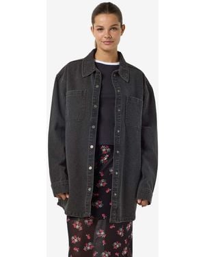 Noisy May Oversized Denim Shacket - Black