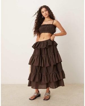 ASOS Crop Top Stile Country - Marrone