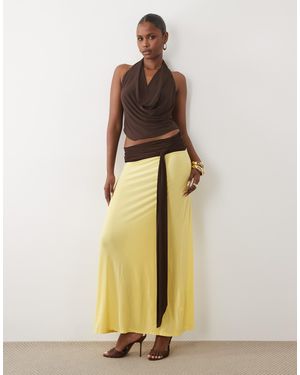 ASOS Co-ord Contrast Sash Waist Maxi Skirt - Metallic