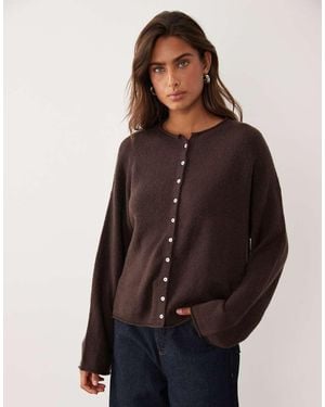 Abercrombie & Fitch Knitted Lightweight Cardigan - Brown