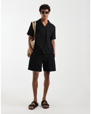 Sol Beach Waffle Beach Shorts - Black