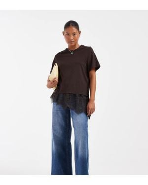 Vero Moda Sandie Mid Rise Wide Leg Stretch Jeans - Blue