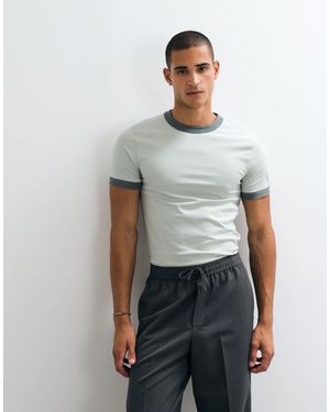 ASOS T-shirt ajusté à bords contrastants - gris - Vert