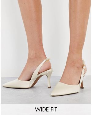 ASOS Wide Fit Samber Slingback Stiletto Heels - White