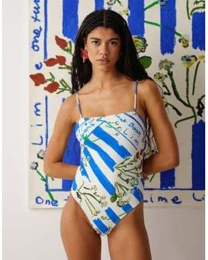 TOPSHOP Mykonos Swimsuit - Blue