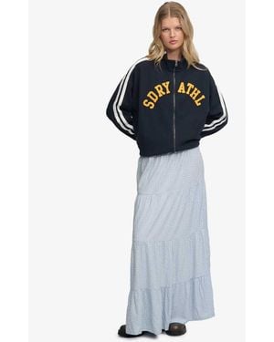 Superdry Woven Tiered Maxi Skirt - Blue