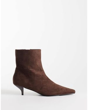 ASOS Rosia Kitten Heel Ankle Boots - Brown