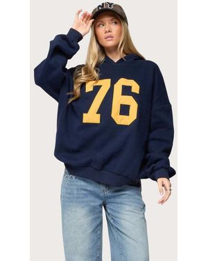 Edikted Rhyan 76 Oversized Hoodie - Blue