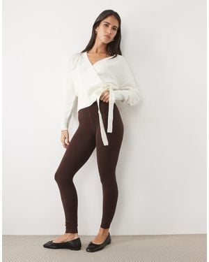New Look Fleece Lined Leggings - Natural
