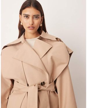 ARRANGE Gabardina Corta Con Doble Botonadura Y Detalle De Capa De - Neutro