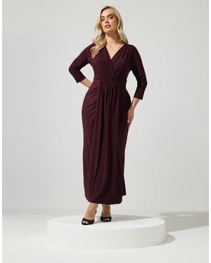 Yours Clothing Maxi Drape Dress - Red