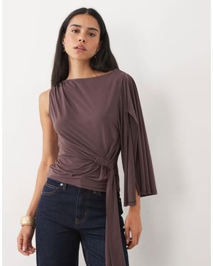 ASOS Draped Asym Sash Top - Purple